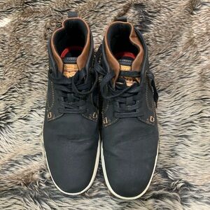 Levi's Men Casual Shoes Goshen Waxed Lace Up High Top Sneakers
Black Tan Sz 10.5